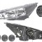 Far FORD FOCUS III, 10.2014-08.2018, DEPO, fata, partea stanga, tip bec H1+H7+PY21W+W5W; electric; negru; cu motor;