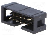 Conector IDC soclu tată 12 pini THT aurit 2,54mm negru AMPHENOL