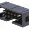 Conector IDC soclu tată 12 pini THT aurit 2,54mm negru AMPHENOL