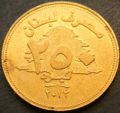 Moneda exotica 250 LIVRE(S) - LIBAN, anul 2012 * cod 3120 foto