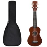 vidaXL Set ukulele soprano, cu husă, pentru copii, natural, 21&quot;