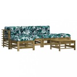 Set mobilier de gradina cu perne, 6 piese, lemn de pin tratat