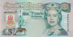 GIBRALTAR ? bancnota ? 5 Pounds ? 2000 ? P-29 ? COMEMORATIV ? UNC ? necirculata foto