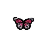 Aplicatie termoadeziva brodata 43 x 29 mm fluture Fucsia, Crisalida