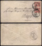 Austria 1886 Postal History Rare Cover Tetschen to Leipzig Germany DB.347