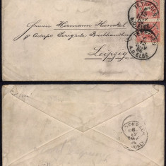Austria 1886 Postal History Rare Cover Tetschen to Leipzig Germany DB.347