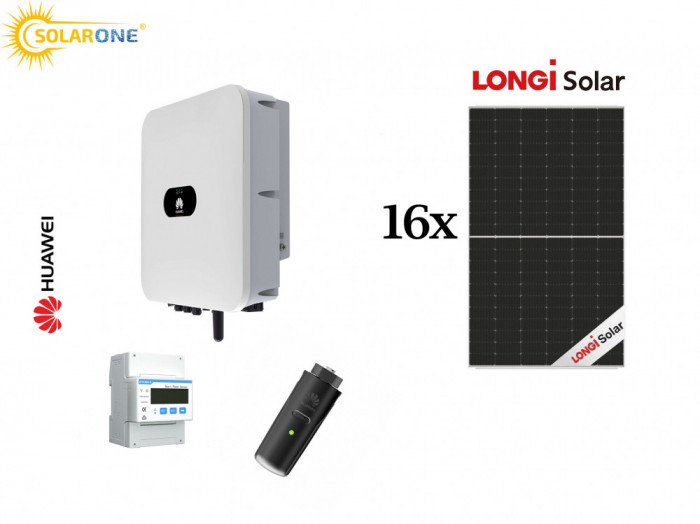 Kit sistem fotovoltaic 8 kW trifazat, invertor Huawei si 16 panouri Longi Solar 500W