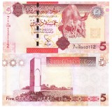 Libia 5 Dinars 2011 P-77 UNC