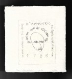 Dan Perjovschi - Gravura, Ex Libris Mario de Filippis, 8/10, semnat, 1988