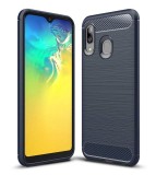 Husa SAMSUNG Galaxy A20e - Luxury Carbon TSS, Bleumarin