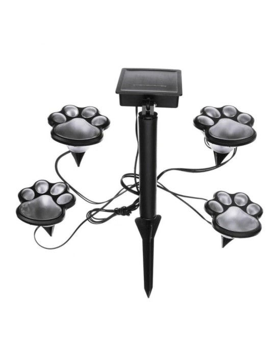 Set 4 lampi solare LED pentru gradina model amprenta labute de catel