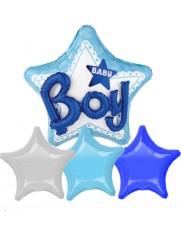 Set 4 baloane folie Baby Boy efect 3D foto