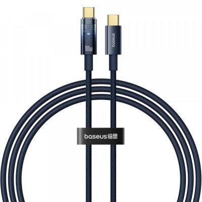 Cablu Date si Incarcare USB-C - USB-C Baseus Explorer, 100W, 1m, Bleumarin P10319704321-00 foto