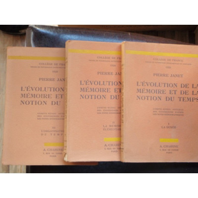 L&amp;#039;EVOLUTION DE LA MEMOIRE ET DE LA NOTION DU TEMP 3 VOLUME foto