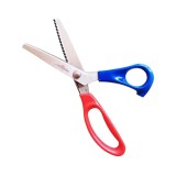 Foarfeca de croitorie din otel carbon C50 nichelat, lame zimtate pentru taiere zig-zag, manere inegale, Golden Eagle, 23cm (9&Prime;)