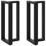 Cumpara ieftin Picioare de masă de bar &icirc;n formă de T, 2 buc., negru, 50x35x(90-91) cm, oțel