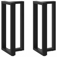 vidaXL Picioare de masă de bar &icirc;n formă de T, 2 buc., negru, 50x35x(90-91) cm, oțel 4013076