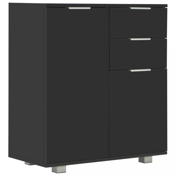 Dulap, negru extralucios, 71x35x80 cm, lemn prelucrat