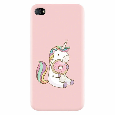 Husa silicon pentru Apple Iphone 4 / 4S, Unicorn Donuts foto