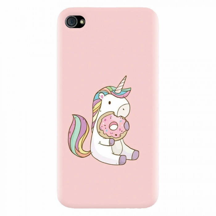 Husa silicon pentru Apple Iphone 4 / 4S, Unicorn Donuts