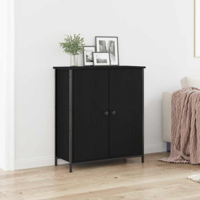 vidaXL Bufet Stejar negru 70 x 30 x 80 cm Lemn compozit