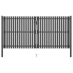 Poartă de gard grădină, antracit, 4 x 2,25 m, oțel