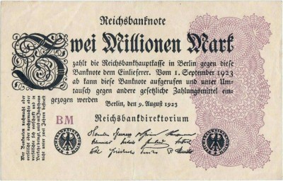 1923 (9 VIII), 2.000.000 mark (P-104c) - Germania - stare XF! foto