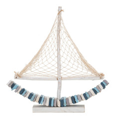 Decoratiune Boat Color, Mauro Ferretti, 45x7x45 cm, lemn de tanoak, multicolor