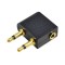 Adaptor audio casti avion 2x Jack 3.5 mm 2pin tata - 1x Jack 3.5 mm 3pin mama aurit LOGILINK CA1089