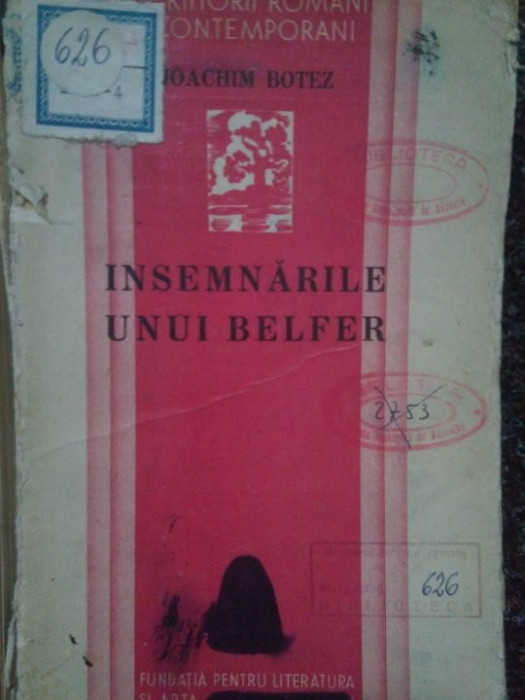 Joachim Botez - Insemnarile unui Belfer (1935)