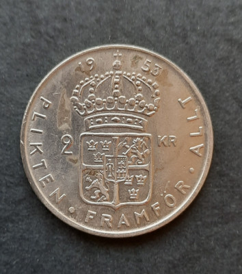 2 Kronor 1953, Suedia - A 2632 foto