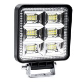 Proiector LED pentru Off-Road, ATV, SSV, putere 144W, culoare 6500K, tensiune 9-36V, dimensiuni 110 x 110 x 35 mm, Amio