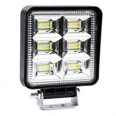 Proiector LED pentru Off-Road, ATV, SSV, putere 144W, culoare 6500K, tensiune 9-36V, dimensiuni 110 x 110 x 35 mm