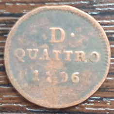 (M1905) MONEDA ITALIA, REPUBLICA GENOA - 1 QUATTRO / 4 DENARI 1796, MAI RARA