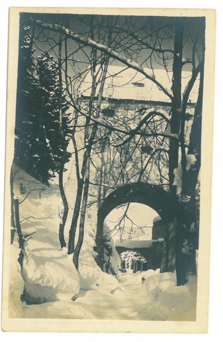 4513 - BRASOV, winter, Romania - old postcard, real PHOTO - unused