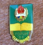 Insigna pioniereasca Forum 1986 Cluj Rara