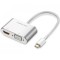 Convertor USB-C la HDMI si VGA (compatibil cu Thunderbolt 3 Port)-Culoare Argint