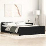 VidaXL Cadru pat fără saltea, stejar negru, 140x200 cm, lemn prelucrat