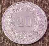 C50 - Moneda foarte veche - Elvetia - 20 rappen - 1982