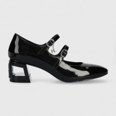 Karl Lagerfeld pantofi de piele TETRA HEEL culoarea negru, cu toc drept, KL31613
