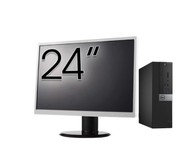 Pachet Calculator Second Hand DELL OptiPlex 7040 SFF, Intel Core i3-6100 3.70GHz, 8GB DDR4, 256GB SSD + Monitor 24&amp;amp;quot; NewTechnology Media foto