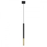 Lampă Suspendată Mozaic Negru/Auriu Oțel 1 Bec Tub Modern De Interior