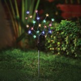 Lampa solara gradina, floare, 20 LED colorate, 65 cm, decor alei terasa, IP44