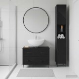 Cumpara ieftin Set de dulapuri pentru baie, 2 piese HAARLEM Negru