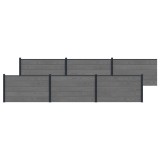 vidaXL Panou de Gardă 6 pcs WPC și Aluminiu Gri 3429443