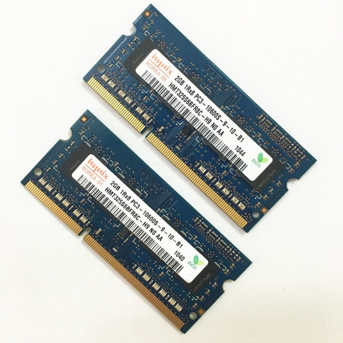 4GB hynix kit 2x 2GB DDR3 RAM LAPTOP PC3-10600S-9-10-B1 HMT125S6BFR8C-h9