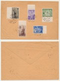 Romania 1935 serie OETR 5 timbre stampilata pe plic