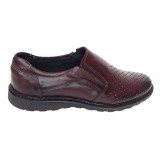 Pantofi barbati casual perforati din piele naturala 506 Visiniu
