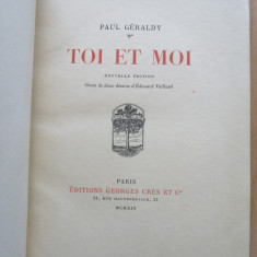 TOI ET MOI - GÉRALDY Paul, Edouard Vuillard illustr. G. Crès et Cie, Paris, 1919