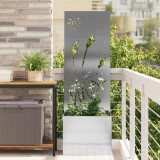 Cumpara ieftin Ghiveci de Grădină cu Panou Decorativ Argintiu 50 x 140 cm